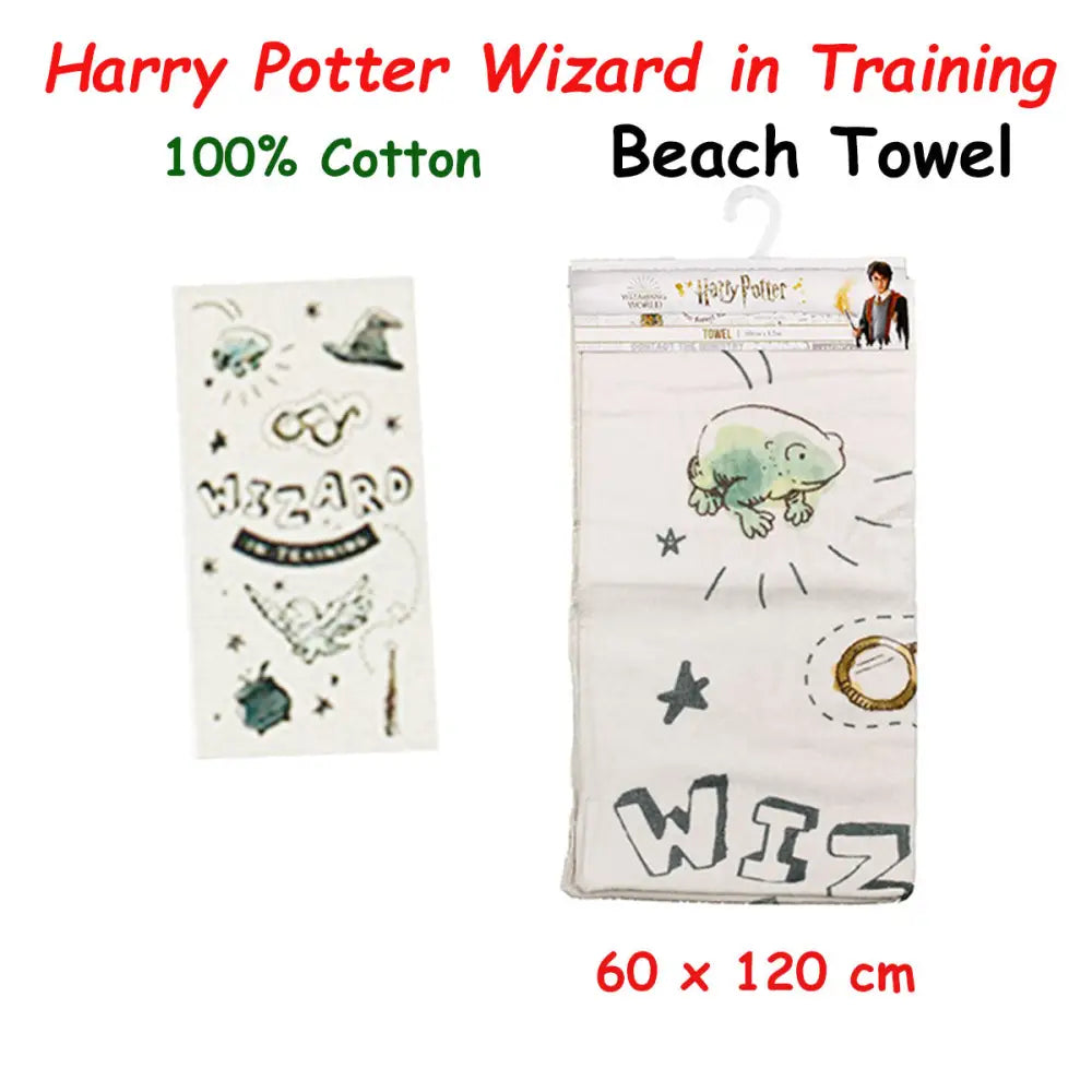 Caprice Harry Potter Wizard in Training Cotton Beach Licensed Towel 60 x 120 cm - Home & Garden > Bathroom Accessories