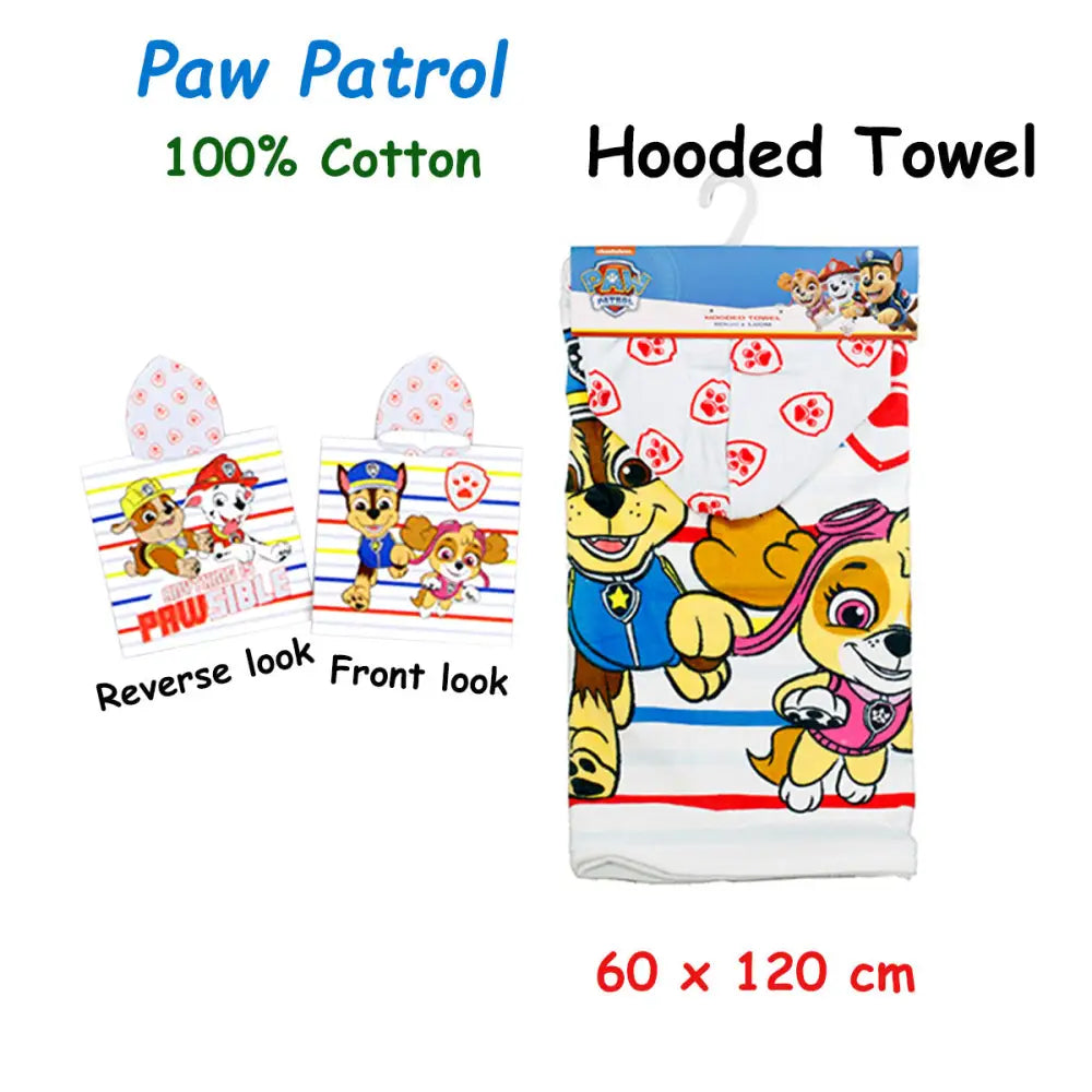 Caprice Paw Patrol Cotton Hooded Licensed Towel 60 x 120 cm - Home & Garden > Bathroom Accessories