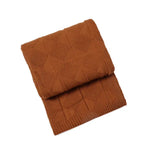 Caramel Cozy Lightweight Acrylic Knit Throw Blanket - Diamond Waffle Texture for Sofa Bed & Travel - Home & Garden >