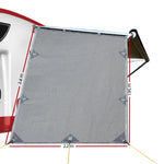 Caravan Privacy Screen Roll Out Awning 1.95 x 2.2M Sun Shade End Wall Side Grey - Home & Garden > Shading