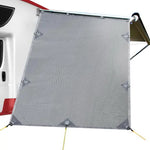 Caravan Privacy Screen Roll Out Awning 1.95 x 2.2M Sun Shade End Wall Side Grey - Home & Garden > Shading