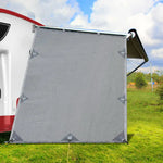 Caravan Privacy Screen Roll Out Awning 1.95 x 2.2M Sun Shade End Wall Side Grey - Home & Garden > Shading