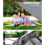Caravan Privacy Screen Roll Out Awning 1.95 x 2.2M Sun Shade End Wall Side Grey - Home & Garden > Shading