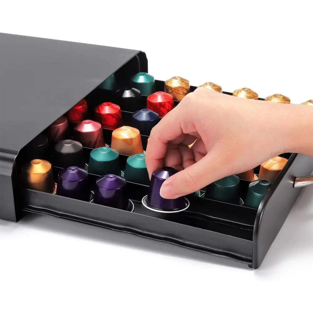 CARLA HOME Coffee Pods Holder Storage Drawer Compatible with 60 Nespresso Pods for Kitchen Storage & Organisation