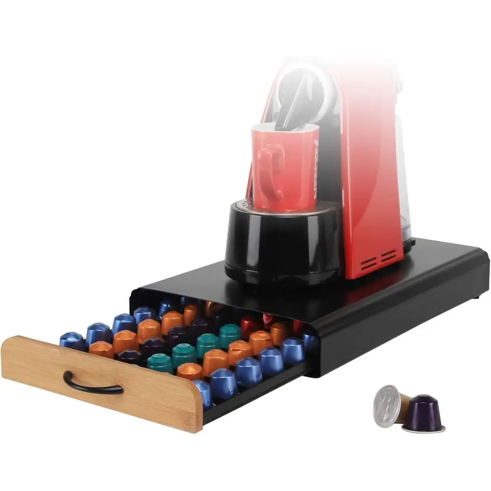 CARLA HOME Coffee Pods Holder Storage Drawer Compatible with 60 Nespresso Pods for Kitchen Storage & Organisation