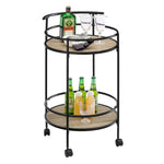 Carlly 2 Tiers Kitchen Rolling Bar Cart In Natural - Furniture > Dining
