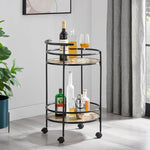 Carlly 2 Tiers Kitchen Rolling Bar Cart In Natural - Furniture > Dining