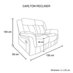 Carlton 2R Finest Fabric Recliner Sturdy Construction Metal Mechanism - Furniture > Sofas