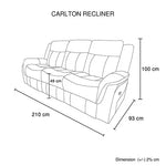 Carlton 3R Finest Fabric Recliner Sturdy Construction Metal Mechanism - Furniture > Bar Stools & Chairs > Arm Chairs &