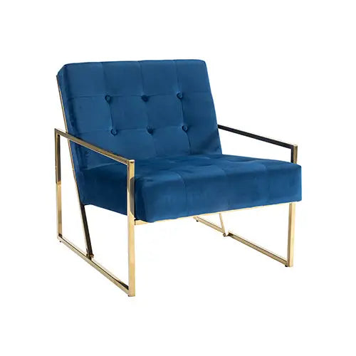 Carman Arm Chair Blue Velvet - Furniture > Bar Stools & Chairs > Arm Chairs & Recliners