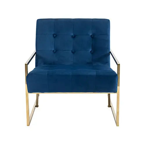 Carman Arm Chair Blue Velvet - Furniture > Bar Stools & Chairs > Arm Chairs & Recliners