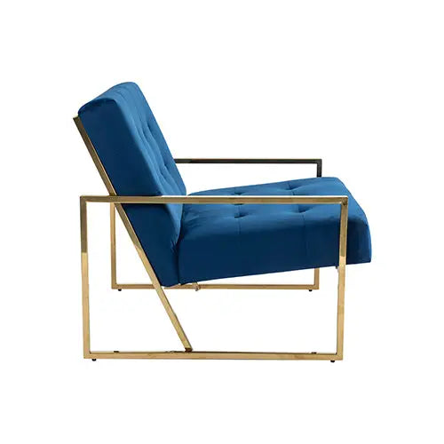 Carman Arm Chair Blue Velvet - Furniture > Bar Stools & Chairs > Arm Chairs & Recliners