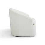 Carrie White Boucle Swivel Chair - Furniture > Living Room