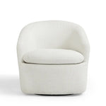 Carrie White Boucle Swivel Chair - Furniture > Living Room