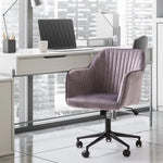 Casa Decor Arles Velvet Office Chair Mid Back Swivel Height Adjustable Grey - Furniture > Office > Office & Desk Chairs