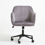 Casa Decor Arles Velvet Office Chair Mid Back Swivel Height Adjustable Grey - Furniture > Office > Office & Desk Chairs