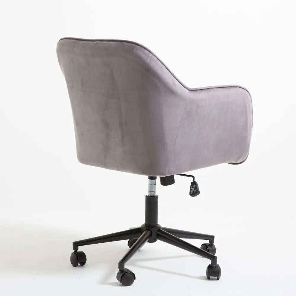 Casa Decor Arles Velvet Office Chair Mid Back Swivel Height Adjustable Grey - Furniture > Office > Office & Desk Chairs