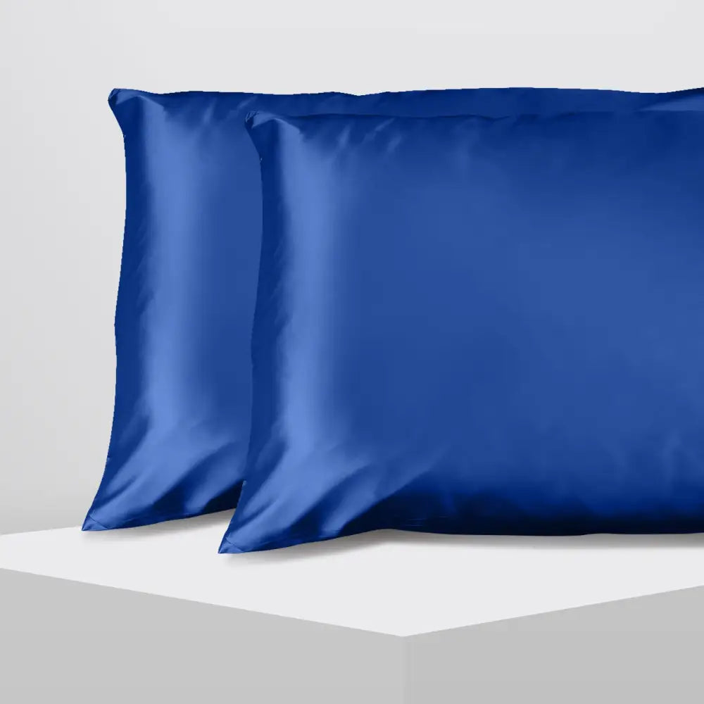 Casa Decor Luxury Satin Pillowcase Twin Pack Size With Gift Box Luxury - Navy Blue - Home & Garden > Bedding