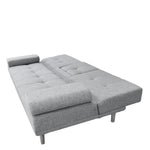 Casa Decor Mendoza 2 in 1 Sofa Bed Couch Grey Pull Down Cupholder 3 Seats Futon - Furniture > Sofas > Sofas & Sofa Beds