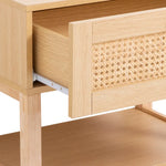 Casa Decor Santiago Rattan Bedside Table Drawers Table Nightstand Cabinet Oak - Furniture > Bedroom > Dressers