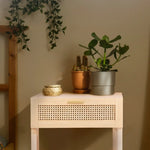 Casa Decor Santiago Rattan Bedside Table Drawers Table Nightstand Cabinet Oak - Furniture > Bedroom > Dressers