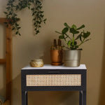 Casa Decor Tulum Rattan Bedside Table Drawers Table Nightstand Cabinet Black - Furniture > Bedroom > Bedside Tables