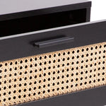 Casa Decor Tulum Rattan Bedside Table Drawers Table Nightstand Cabinet Black - Furniture > Bedroom > Bedside Tables