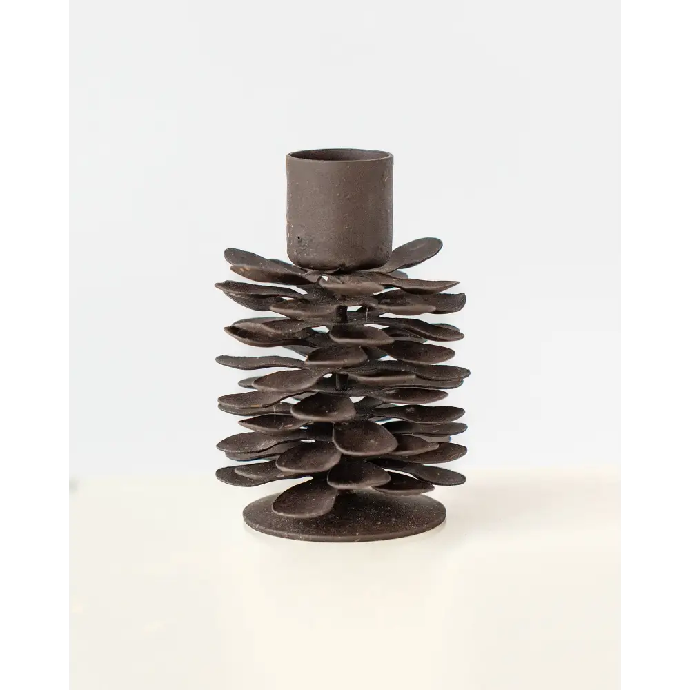 casa-verde-fir-cone-candleholder-antique-rust-8cm- - Home & Garden > Decor > Candle Accessories