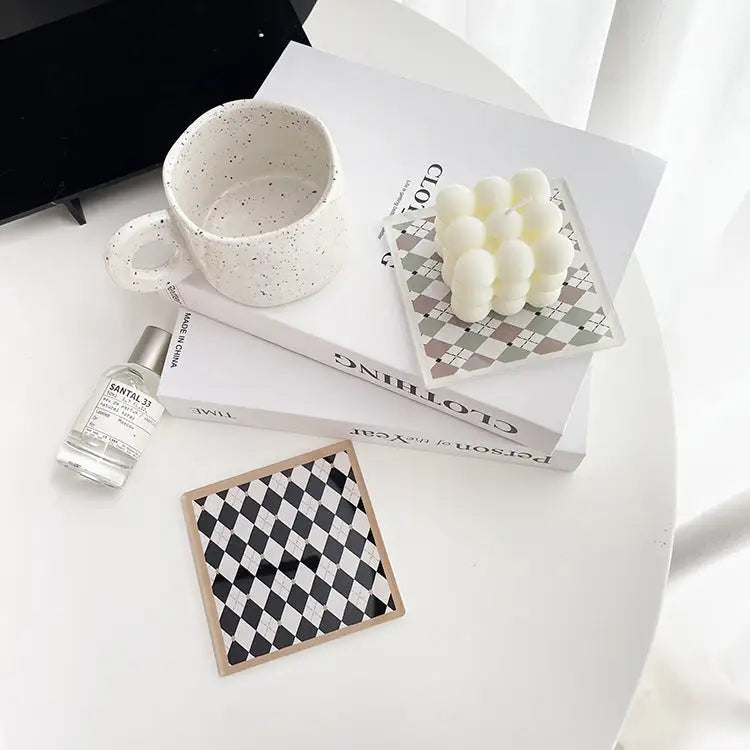 Cassette Checkboard Coaster black - Home & Garden > Decor