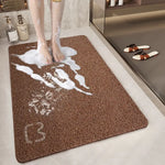 Cat Head Brown Non-Slip Loofah-Style Bathroom Mat - Quick-Dry and Soft 44*75cm - Home & Garden > Bathroom Accessories >