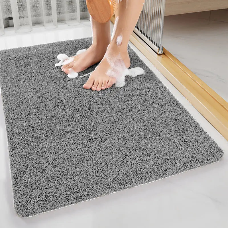 Cat Head Gray Non-Slip Loofah-Style Bathroom Mat -Quick-Dry and Soft 40*80cm - Home & Garden > Bathroom Accessories >