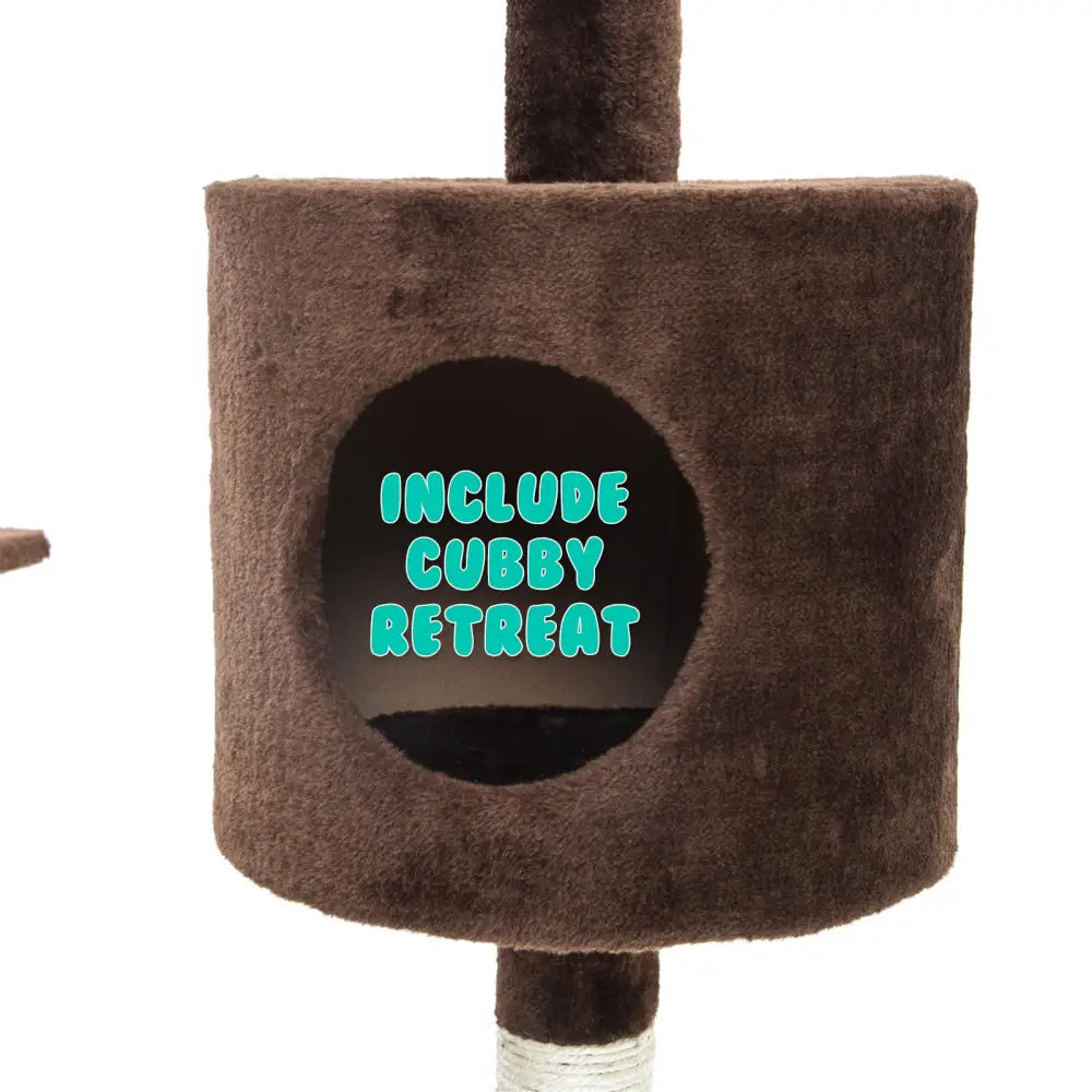 Cat Tree Multi Level Scratcher FUJI 170cm BROWN - Pet Care > Cat Supplies > Cat Scratchers