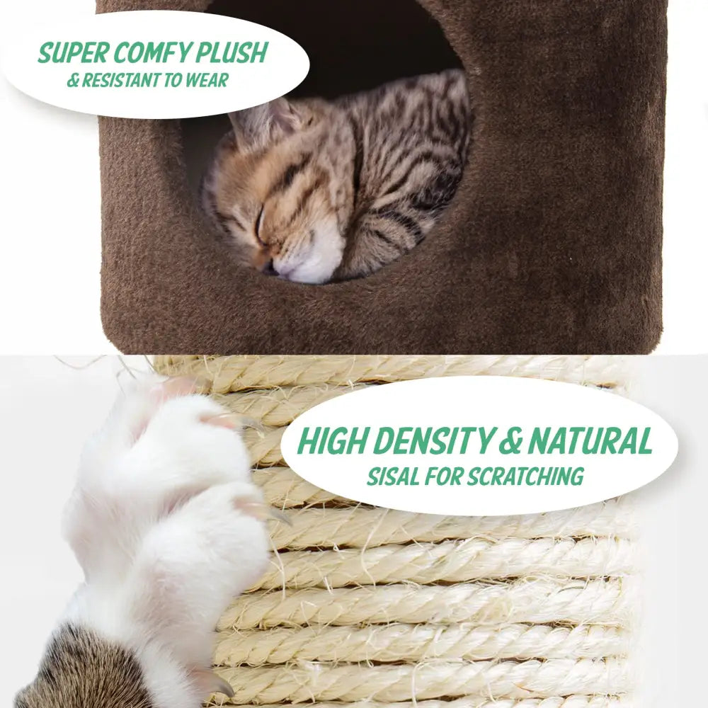 Cat Tree Multi Level Scratcher FUJI 170cm BROWN - Pet Care > Cat Supplies > Cat Scratchers
