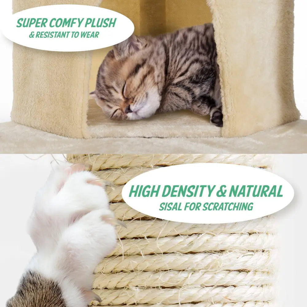 Cat Tree Multi Level Scratcher PARALA 201cm BEIGE - Pet Care > Cat Supplies > Cat Scratchers