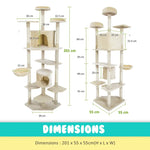 Cat Tree Multi Level Scratcher PARALA 201cm BEIGE - Pet Care > Cat Supplies > Cat Scratchers