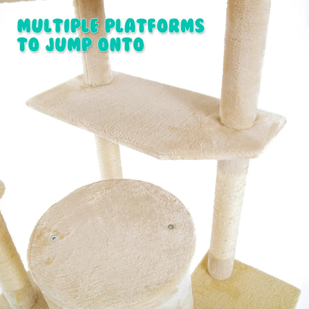 Cat Tree Multi Level Scratcher PARALA 201cm BEIGE - Pet Care > Cat Supplies > Cat Scratchers