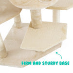 Cat Tree Multi Level Scratcher PARALA 201cm BEIGE - Pet Care > Cat Supplies > Cat Scratchers