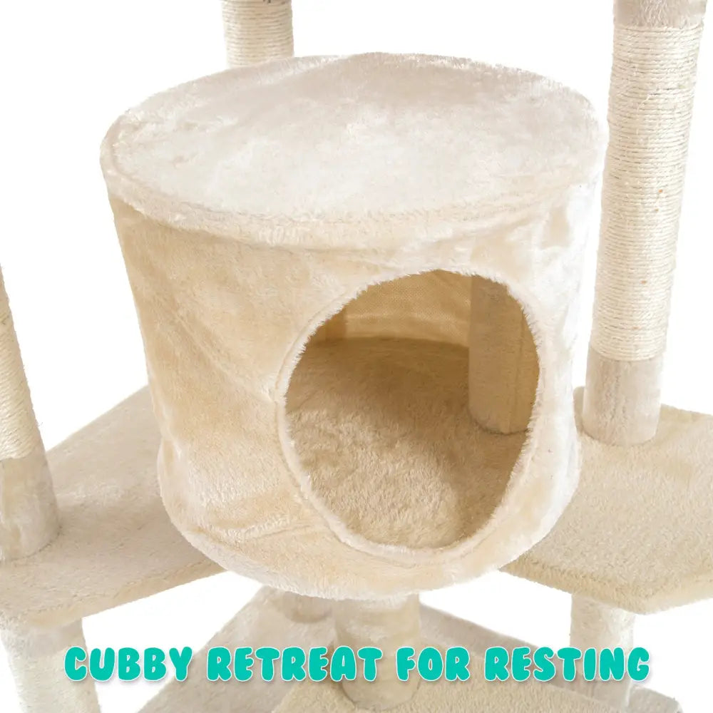 Cat Tree Multi Level Scratcher PARALA 201cm BEIGE - Pet Care > Cat Supplies > Cat Scratchers