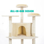 Cat Tree Multi Level Scratcher PARALA 201cm BEIGE - Pet Care > Cat Supplies > Cat Scratchers