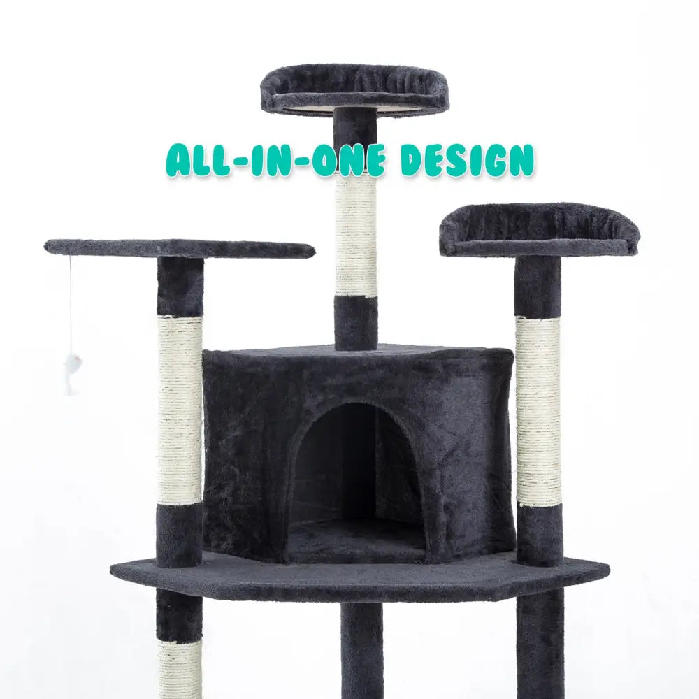 Cat Tree Multi Level Scratcher PARALA 201cm GREY - Pet Care > Cat Supplies > Cat Scratchers