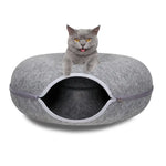 Cat Tunnel Bed Felt Pet Puppy Nest Cave House Round Donut Interactive Play Toy 26823 - Pet Care > Toys > Cat Toys