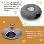 Cat Tunnel Bed Felt Pet Puppy Nest Cave House Round Donut Interactive Play Toy 26823 - Pet Care > Toys > Cat Toys