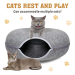 Cat Tunnel Bed Felt Pet Puppy Nest Cave House Round Donut Interactive Play Toy 26823 - Pet Care > Toys > Cat Toys