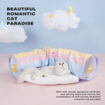 Cat Tunnel Sleep Bed 2-in-1 Collapsible Cat Tunnel Tubes Toys with Removable Mat - Pet Care > Cat Supplies > Cat Litter