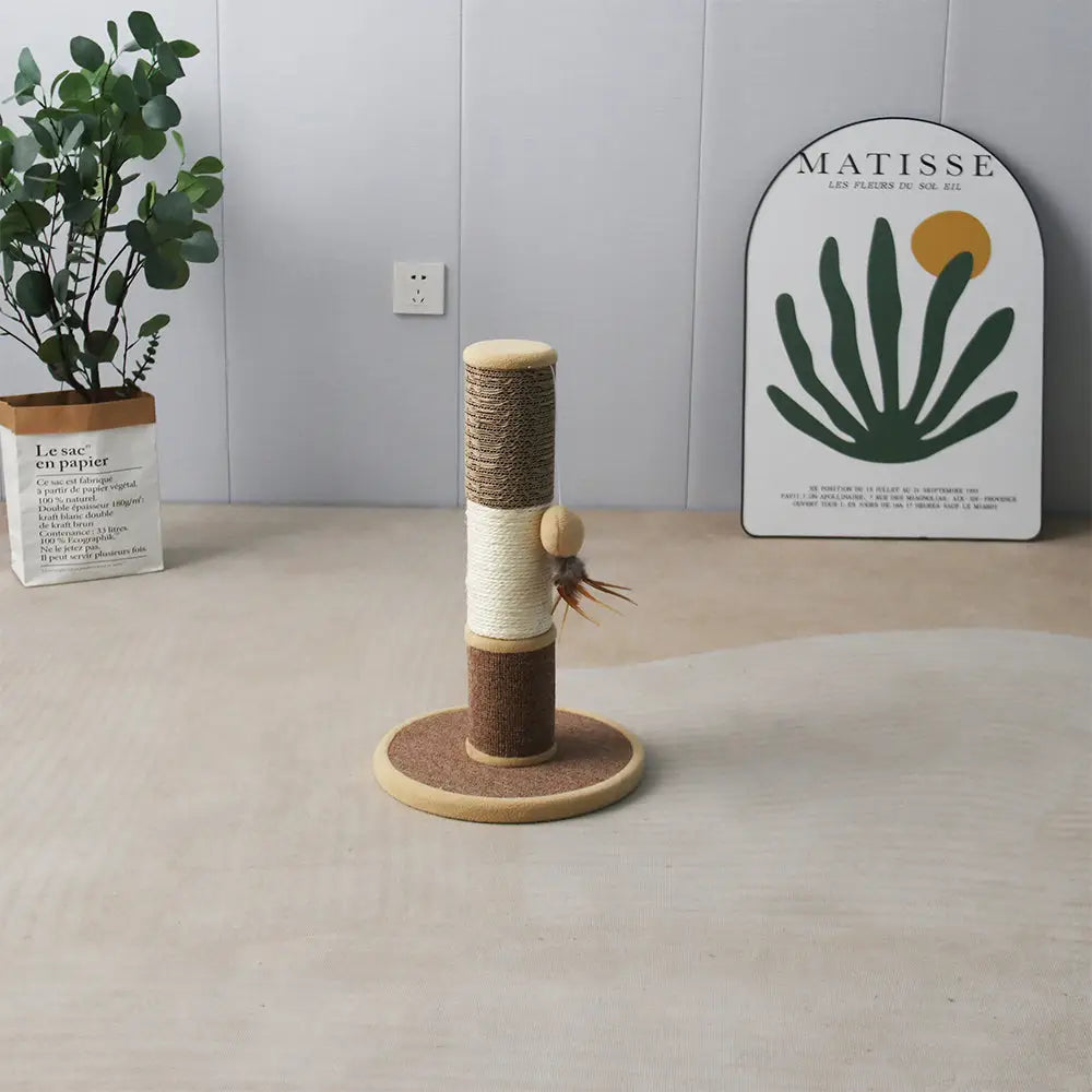 CATIO Sisal Cat Scratching Post With Hanging Cat Toy - Pet Care > Toys > Cat Toys