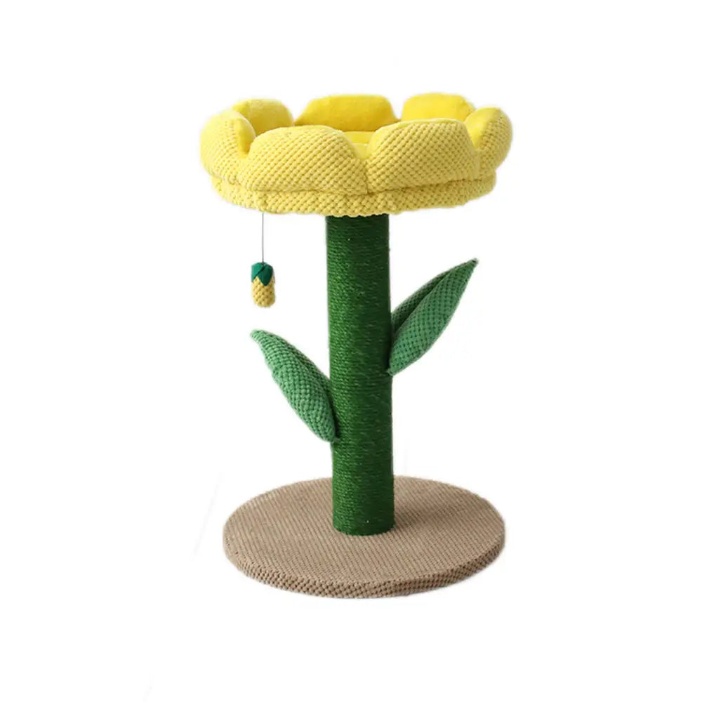 CATIO Yellow Camelia Flower Cat Scratching Tree - Pet Care > Toys > Cat Toys