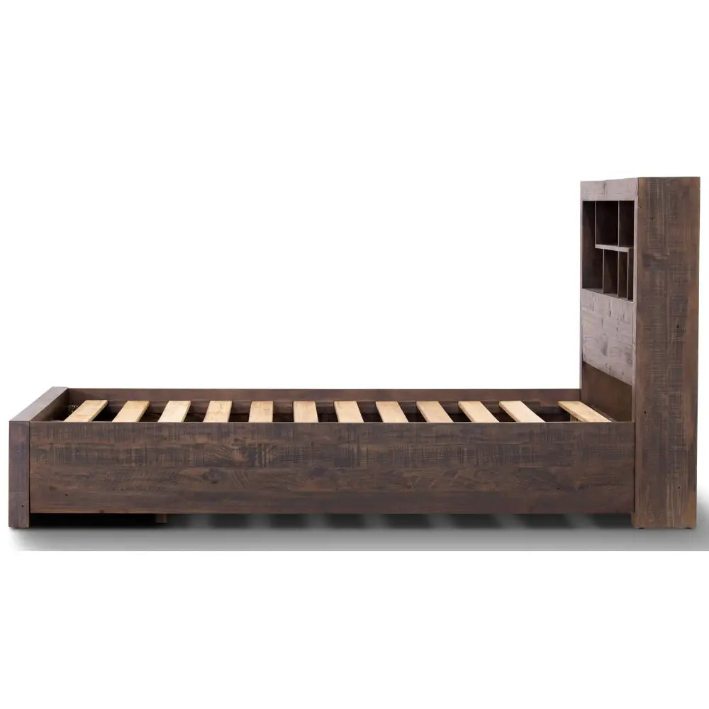 Catmint Bed Frame Queen Size Wood Mattress Base With Storage Drawers Grey Stone - Furniture > Bedroom > Beds & Bed