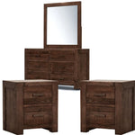 Catmint Set of 2 Bedside Dresser Mirror Bedroom Furniture Package Set Grey Stone - Furniture > Bedroom > Bedside Tables