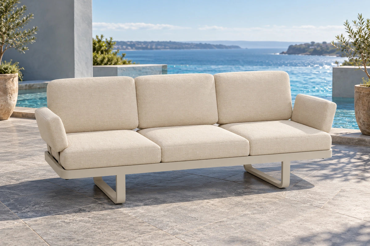 Cavello Modular Outdoor Sofa Config A - Beige - poolside lifestyle