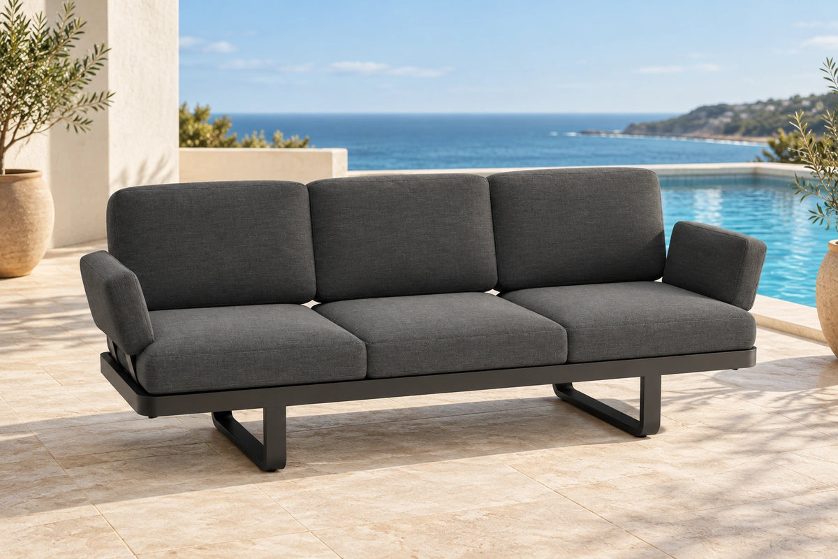 Cavello Modular Outdoor Sofa Config A - Charcoal - poolside lifestyle